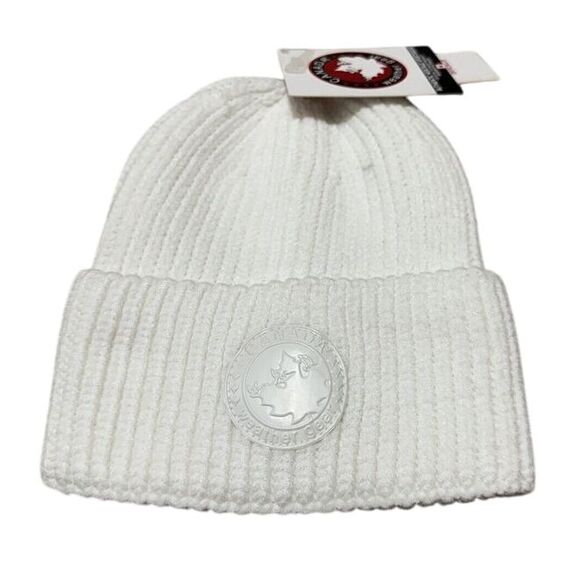Canada Weather Gear Beanie Toque Womens One Size White Knit 100% Acrylic Ski NWT - Picture 1 of 7